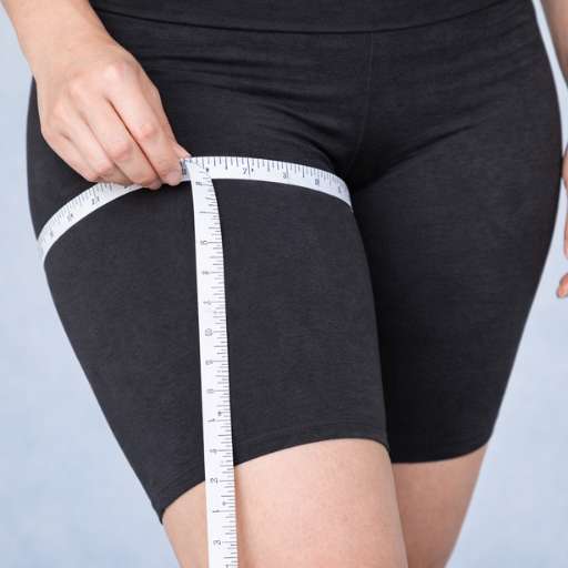 Exemplo de medição da coxa